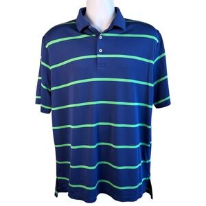 RLX Ralph Lauren Mens Striped Performance Golf Polo Sz L Stretch Wicking